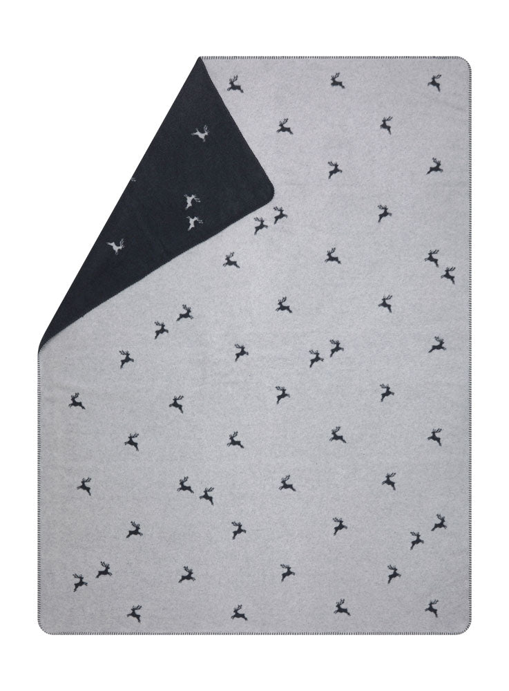 Light Grey Deer Allover Savona Throw
