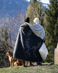 Charcoal Stag Heads Linear Savona Throw
