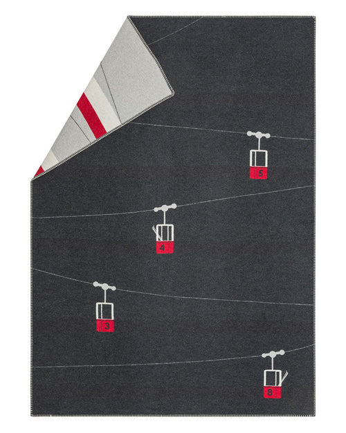 Charcoal Cable Cars Throw