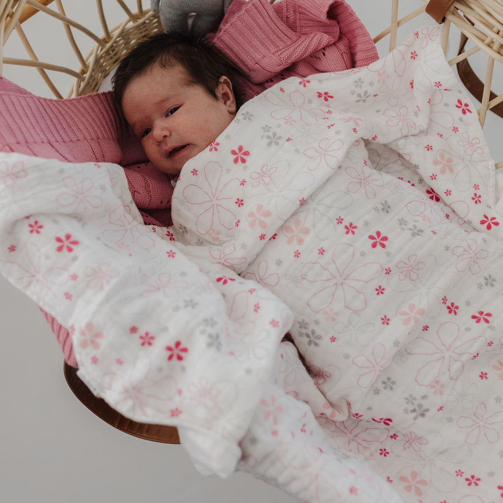 Flower Muslin Blanket