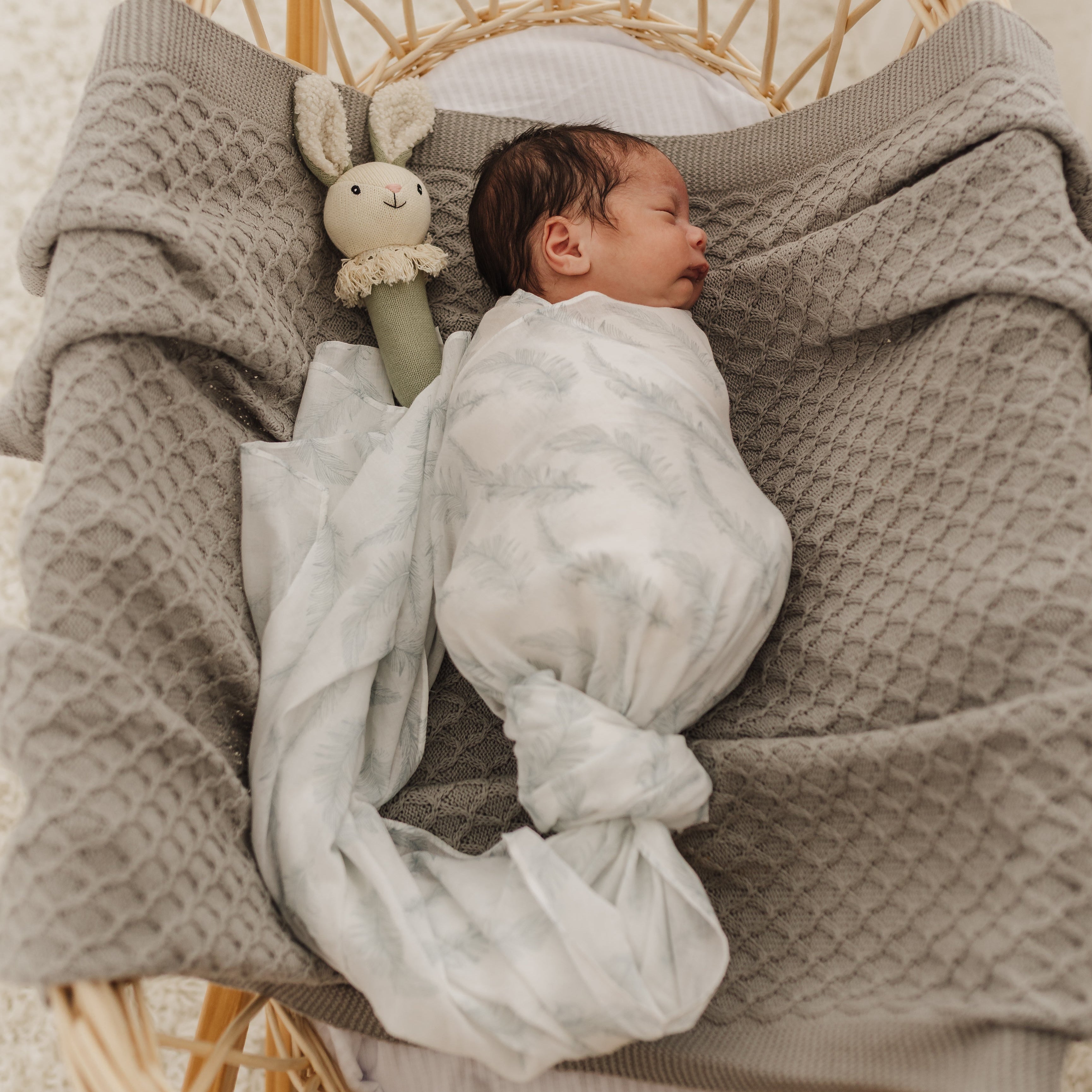 Sage Nibbles Bunny Knitted Rattle