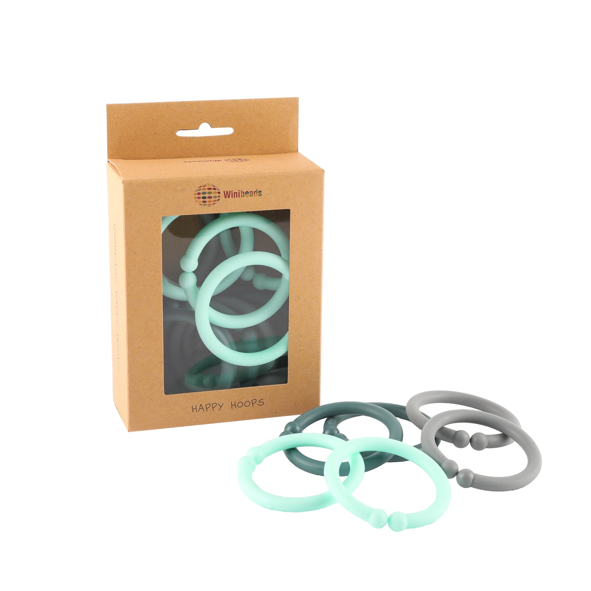 Green Tones Happy Hoops - 12 Pack