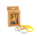 Blue, Yellow & Orange Happy Hoops - 12 Pack