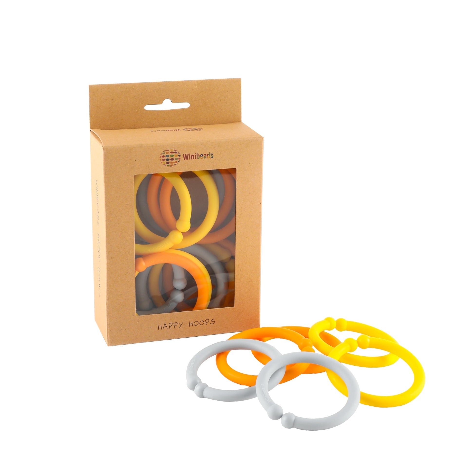 Blue, Yellow & Orange Happy Hoops - 12 Pack