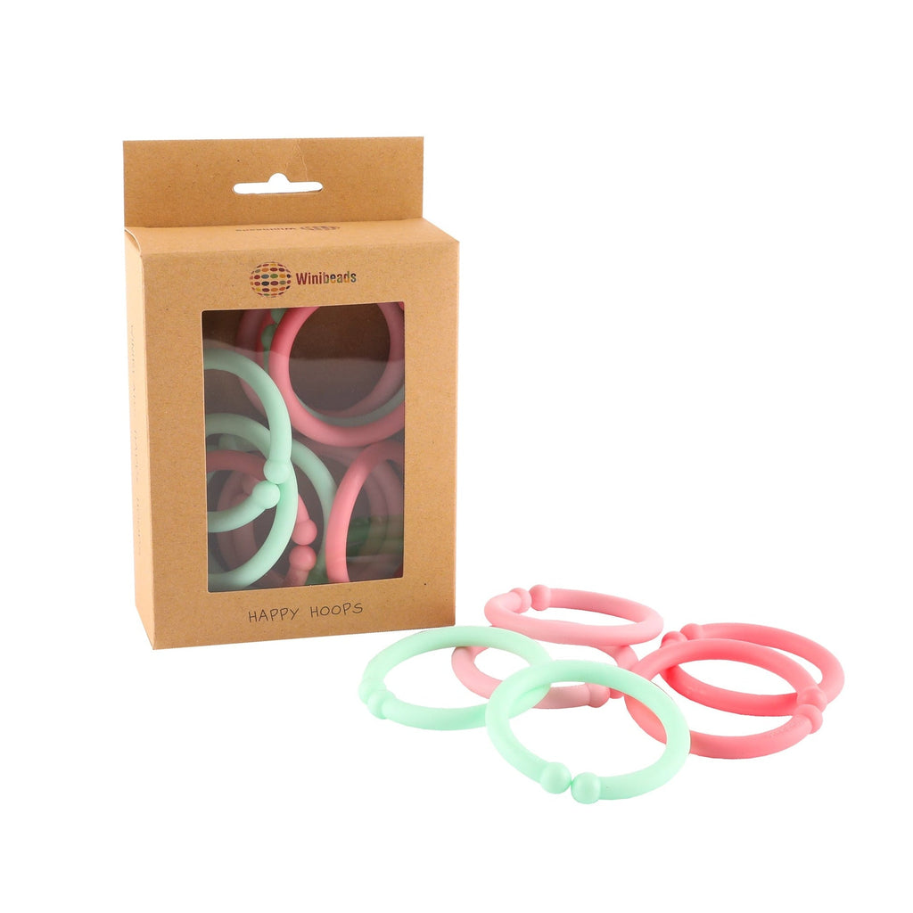Mint & 2 Tone Pink Happy Hoops - 12 Pack