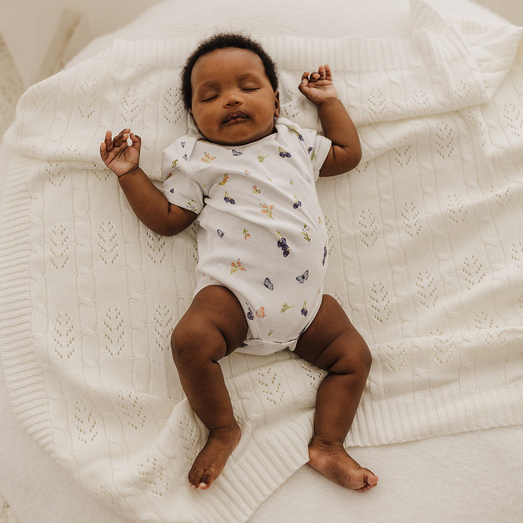 Berries & Butterflies Organic Cotton Short Sleeve Bodysuit