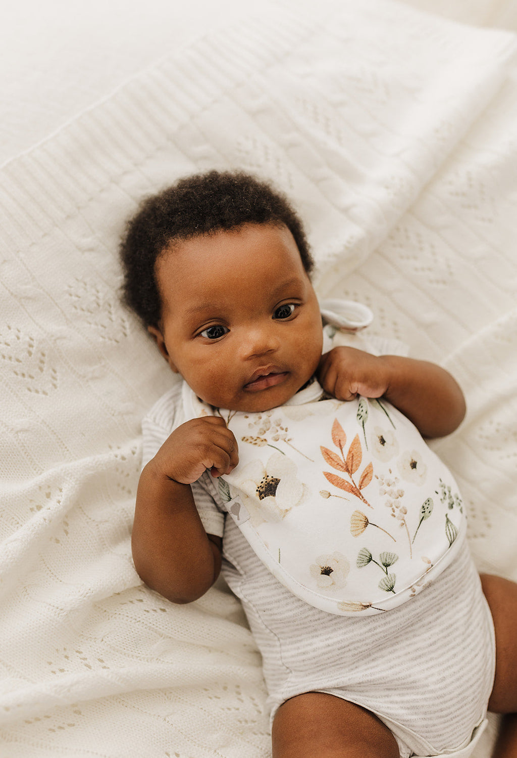 Boho Floral Organic Cotton Bib