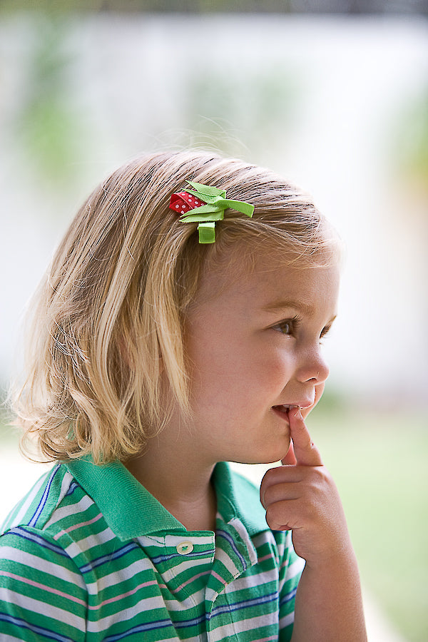 Strawberry Bow Hair Clip