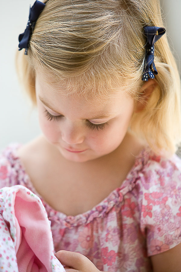 Navy Bow Hair Clips with Polka Dot Tie | 2 Pack