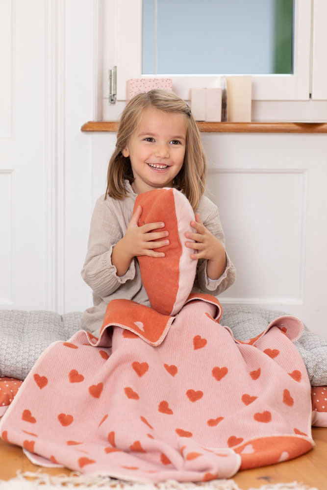 Rose Hearts Allover Carla Bassinet Blanket
