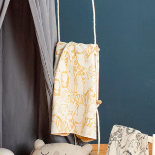 Gold Safari Animals Juwel Bassinet Blanket