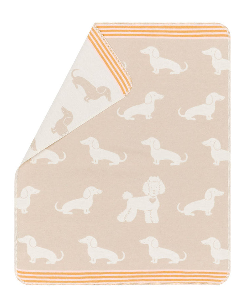 Ecru Dachshund Juwel Bassinet Blanket