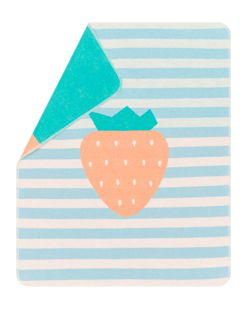 Light Blue Strawberry Juwel Bassinet Blanket