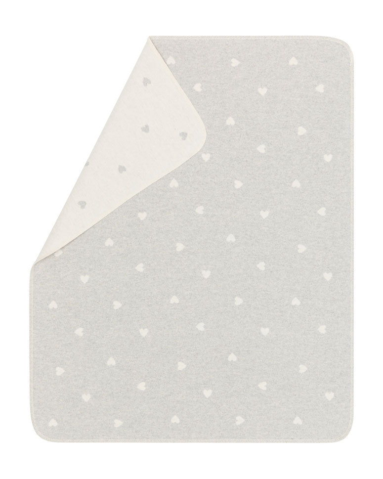 Grey Hearts Allover Juwel Bassinet Blanket