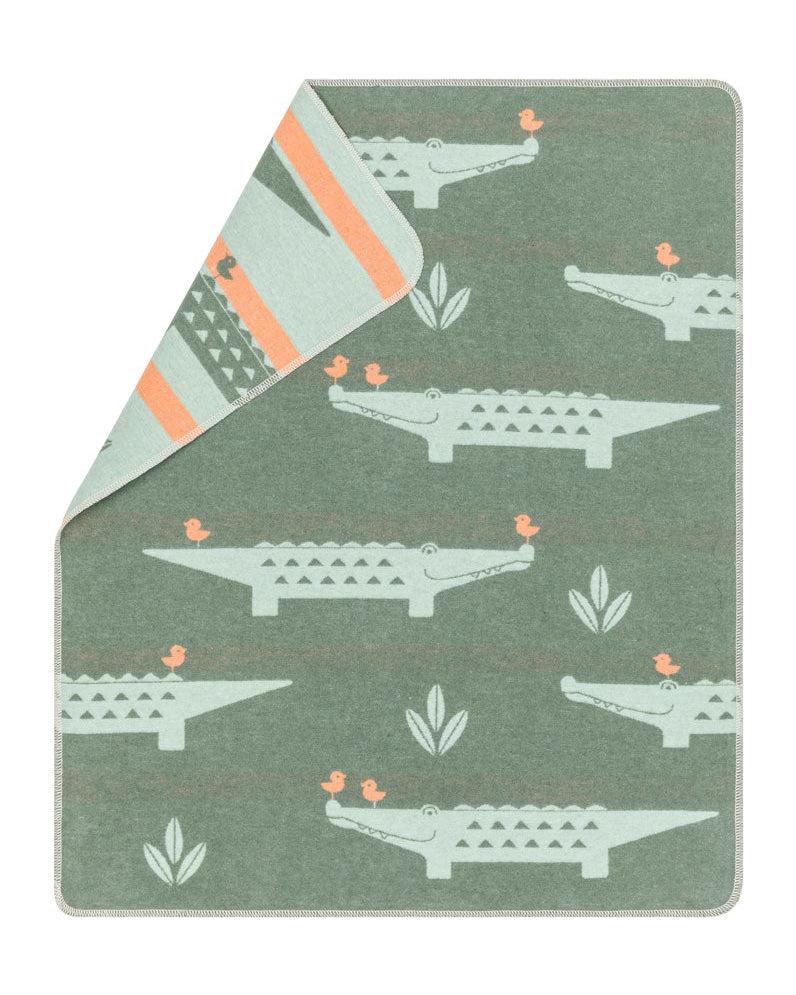 Green Crocodiles Allover Juwel Bassinet Blanket