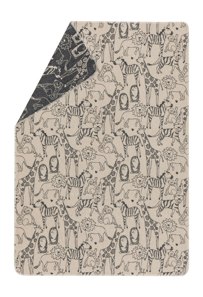 Ecru Safari Animals Juwel Cot Blanket