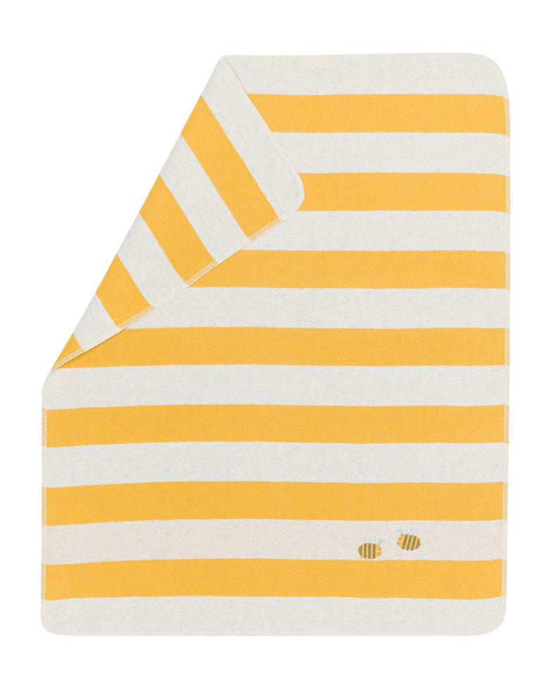 Bees & Stripes Juwel Embroidered Bassinet Blanket