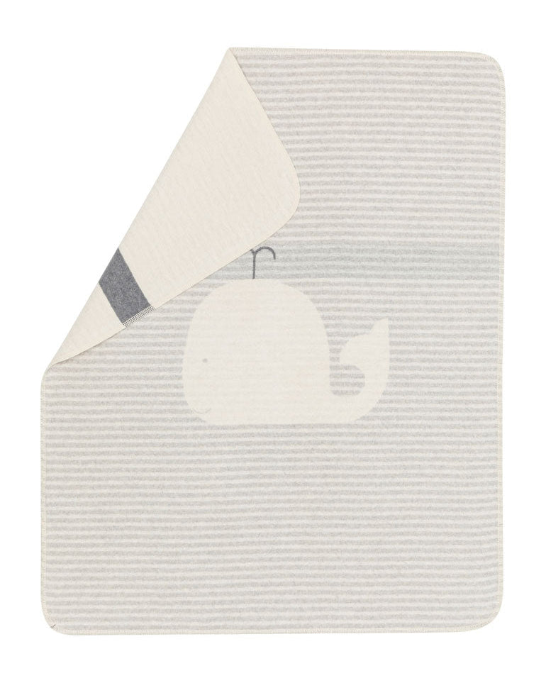 Grey Stripes Whale Bassinet Blanket