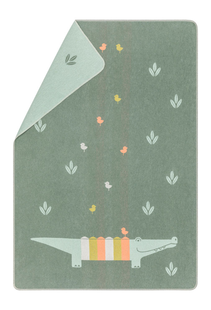 Green Happy Croc Juwel Cot Blanket