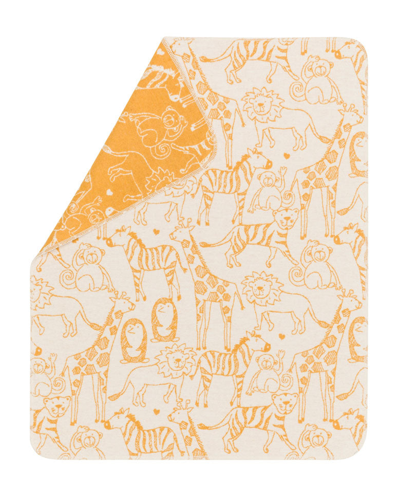 Gold Safari Animals Juwel Bassinet Blanket