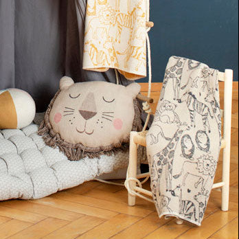 Ecru Safari Animals Juwel Bassinet Blanket