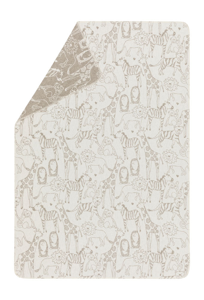Off White Safari Animals Juwel Cot Blanket