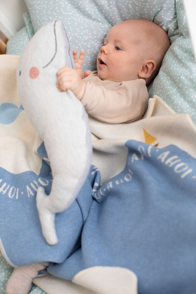 Blue Whale Ahoi Juwel Bassinet Blanket