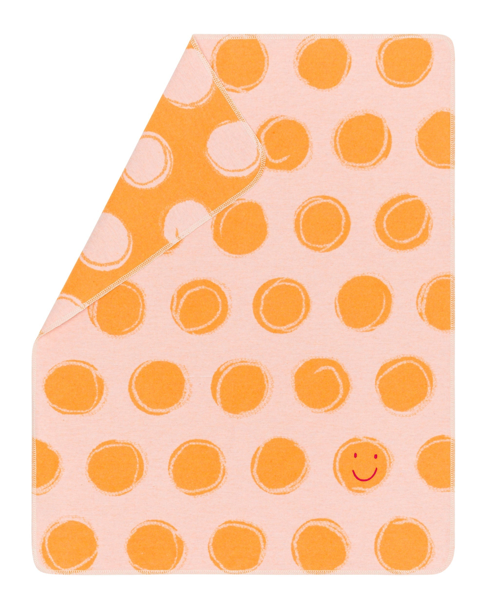 Orange Happy Faces Embroidered Juwel Bassinet Blanket