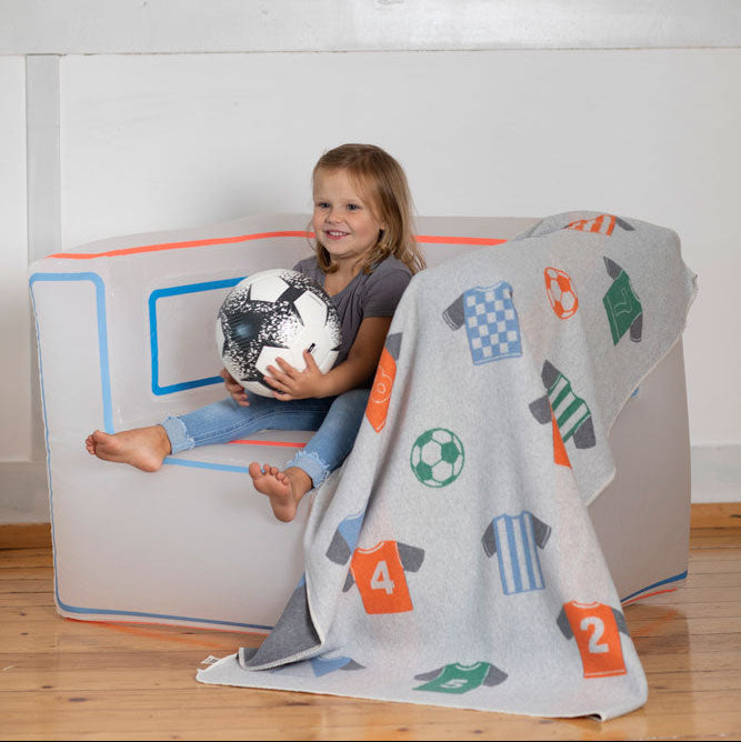 Light Grey Soccer Jerseys Cot Blanket