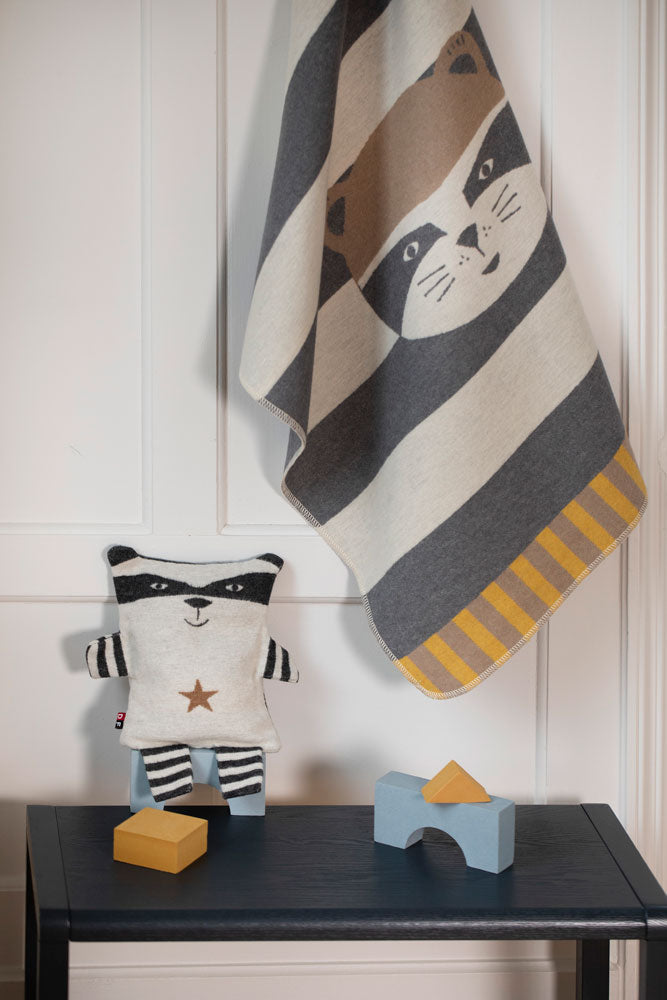 Grey Raccoon Juwel Bassinet Blanket