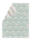 Light Green Hot Air Balloons Organic Cotton Bassinet Blanket