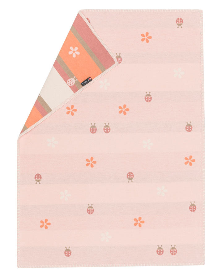 Pink Ladybugs Garden Organic Cotton Bassinet Blanket
