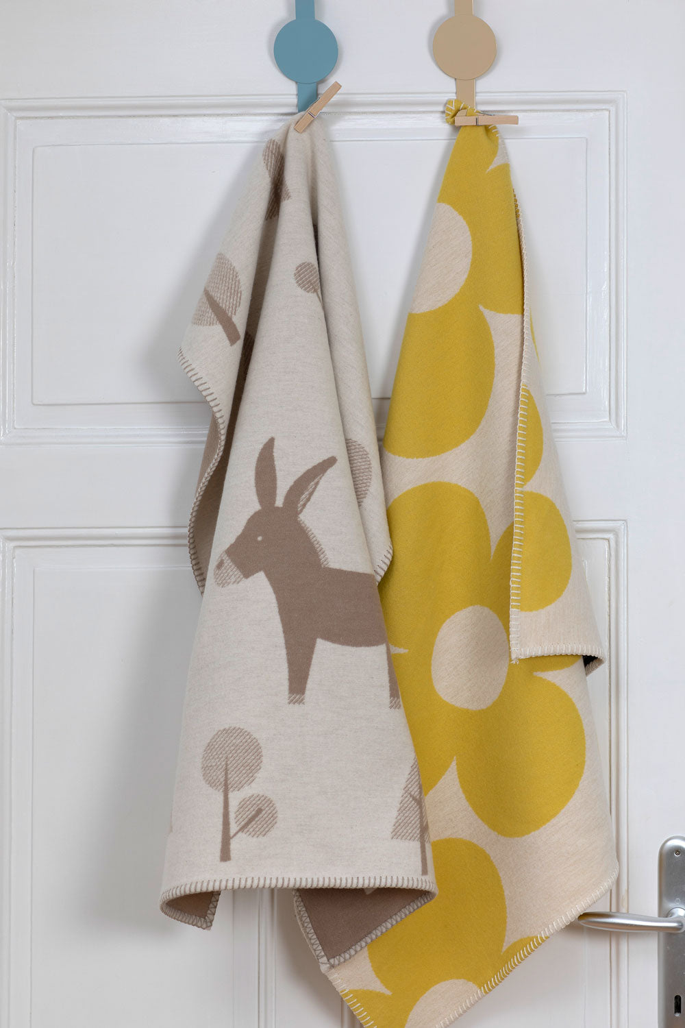Off White Forrest Donkey Organic Cotton Bassinet Blanket