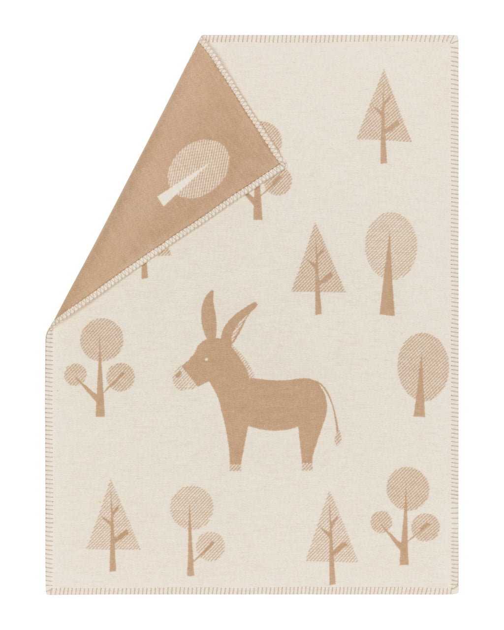 Off White Forrest Donkey Organic Cotton Bassinet Blanket