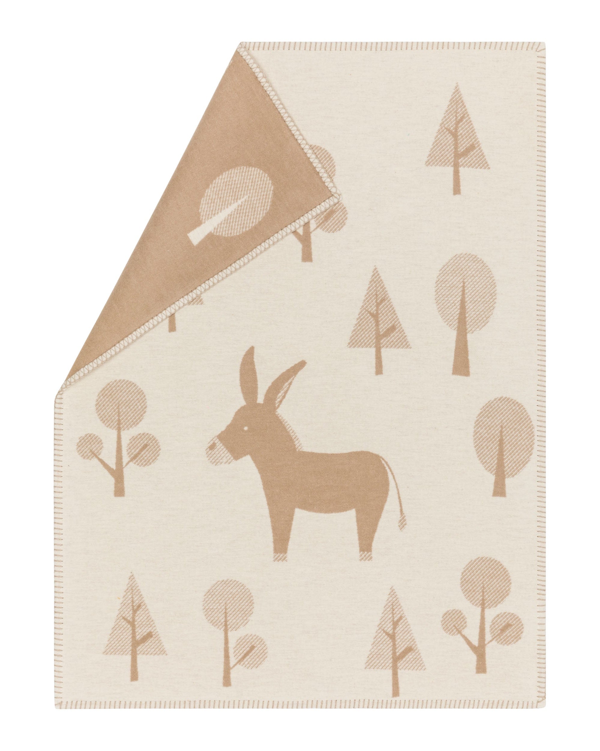 Off White Forrest Donkey Organic Cotton Bassinet Blanket