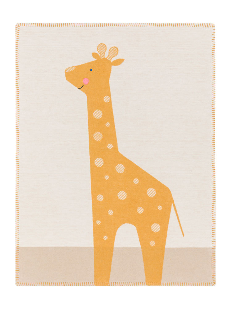 Off White Giraffe with Embroidery Lili Bassinet Blanket