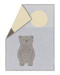 Light Blue Bear and Moon Lili Bassinet Blanket