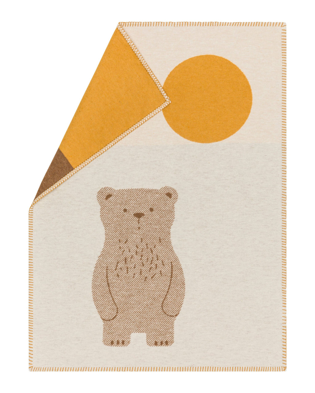 Off White Bear and Moon Lili Bassinet Blanket