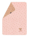Pink Be Happy Bear Embroidery Mila Bassinet Blanket