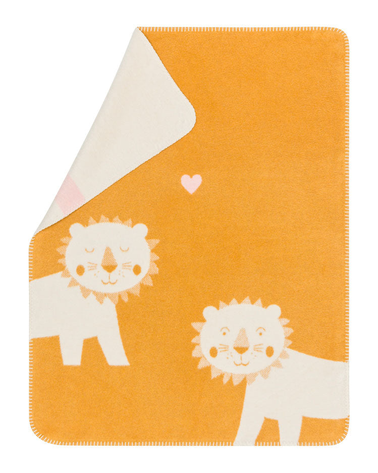 Gold Lions in Love Mila Bassinet Blanket