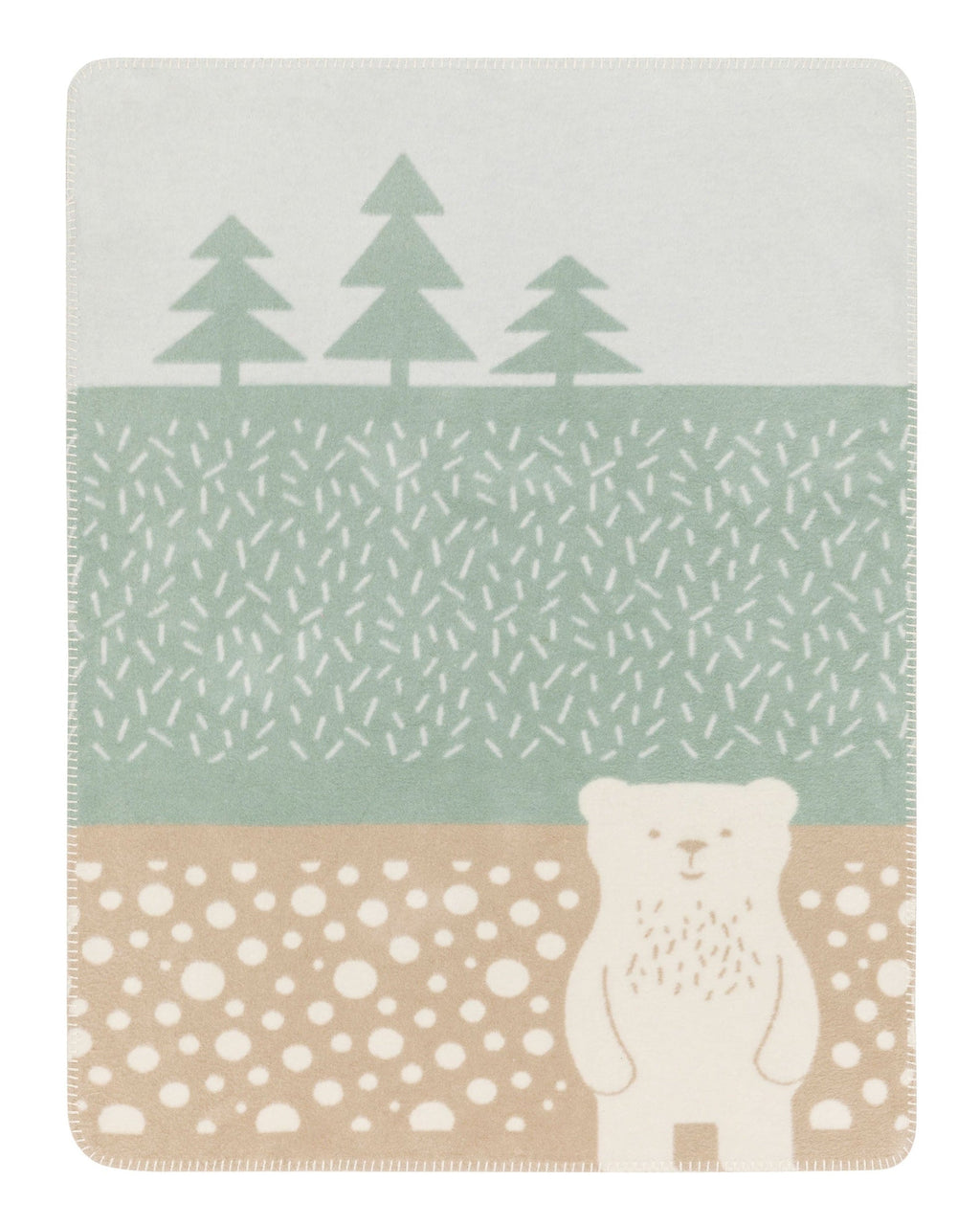 Light Green Forest Bear Mila Bassinet Blanket
