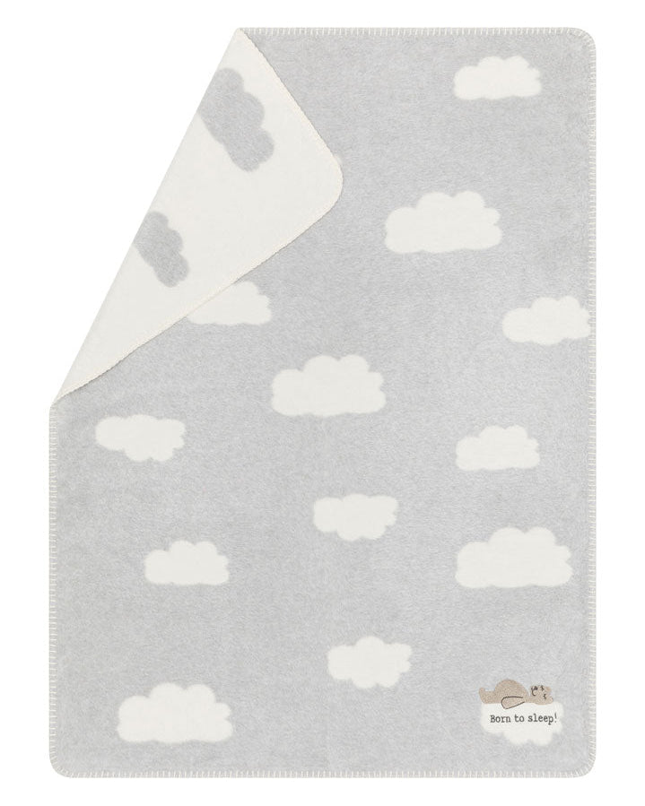 Grey Born To Sleep Embroidered Panda Bassinet Blanket