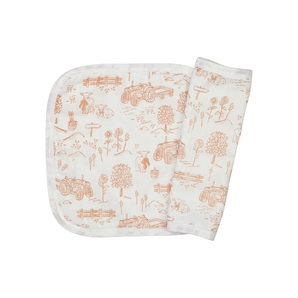Latte Vintage Farm Baby Washcloths - 2 Pack