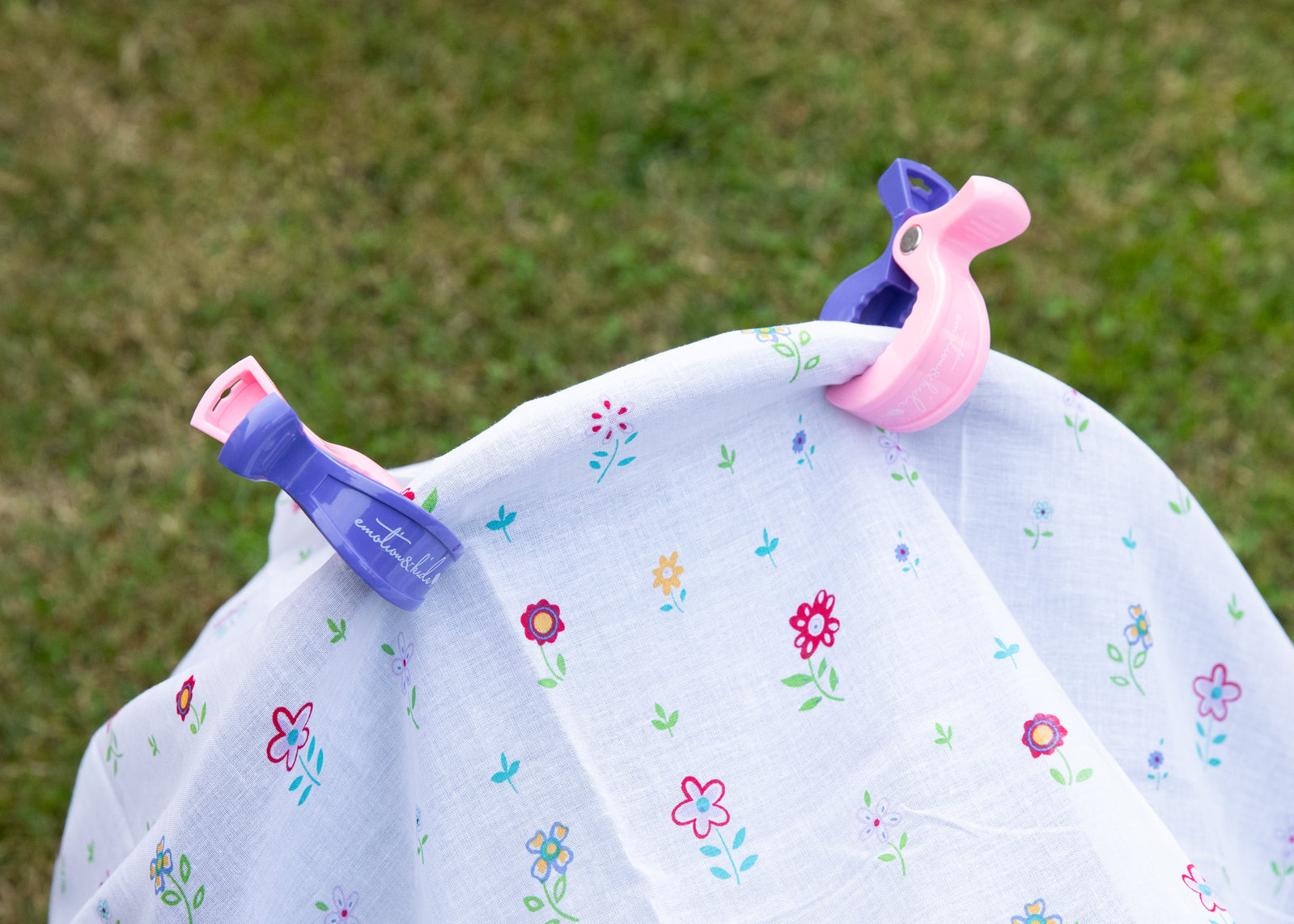 Pink/Purple & Yellow/White Pram Clips - 4 Pack