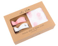 Pink Spot Muslin with Pink and White Pram Clip Set