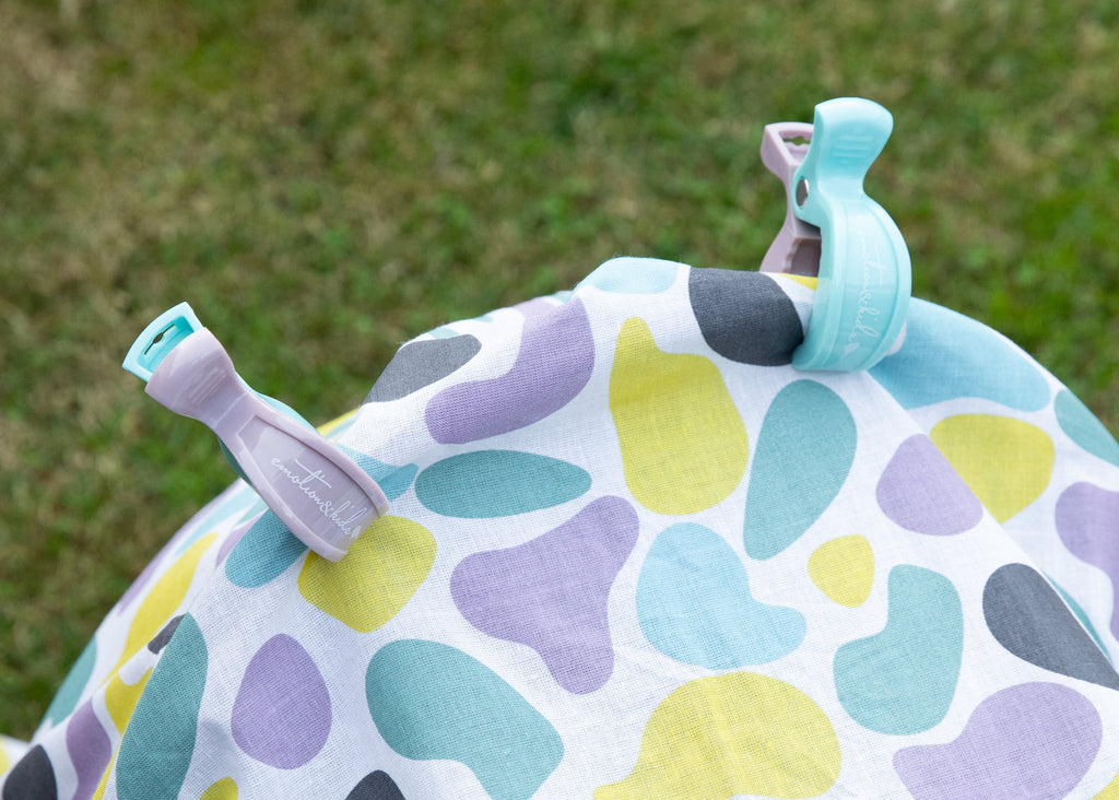Elderberry & Aqua Pram Clips - 2 Pack