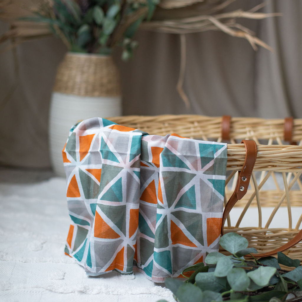 Multi Colour Triangle Muslin Wrap