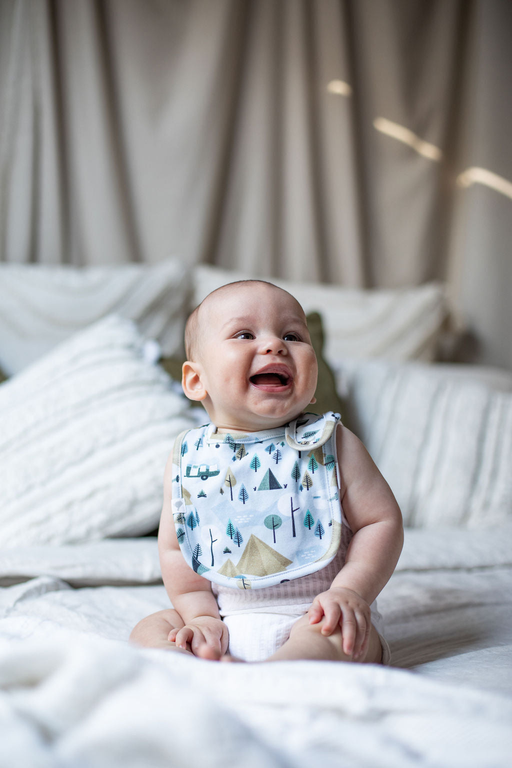 Retro Camping Organic Cotton Bib