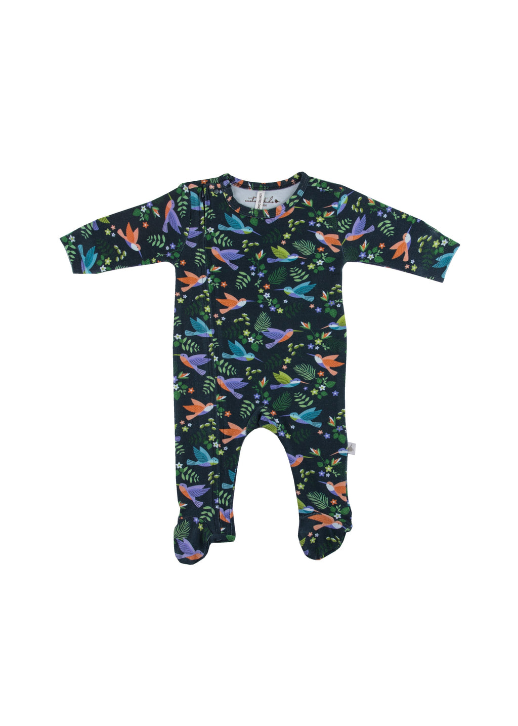 Hummingbirds Organic Cotton Zip & Footed Outfit