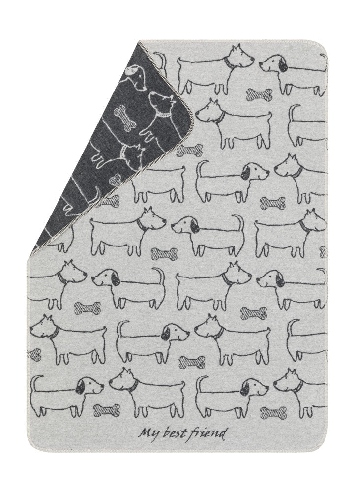 Grey My Best Friends Allover Pet Blanket 70 x 90cm